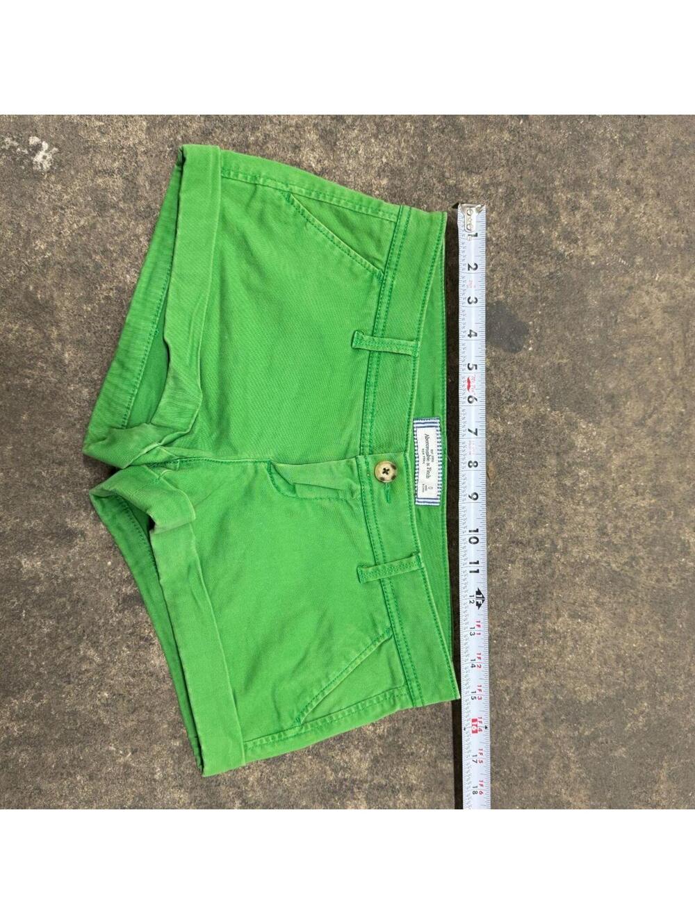 Vintage Y2K Abercrombie & Fitch Low Rise Green Mini Shorts - Picture 6 of 7